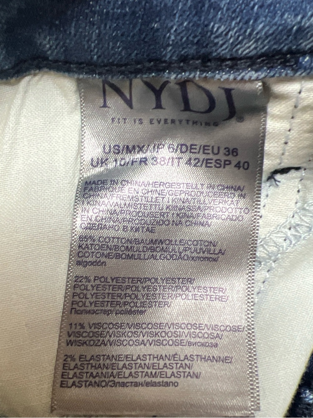 NYDJ Bailey Relaxed Straight High Rise Jeans, Bluewell. Women's Sz 6 - Picture 14 of 14